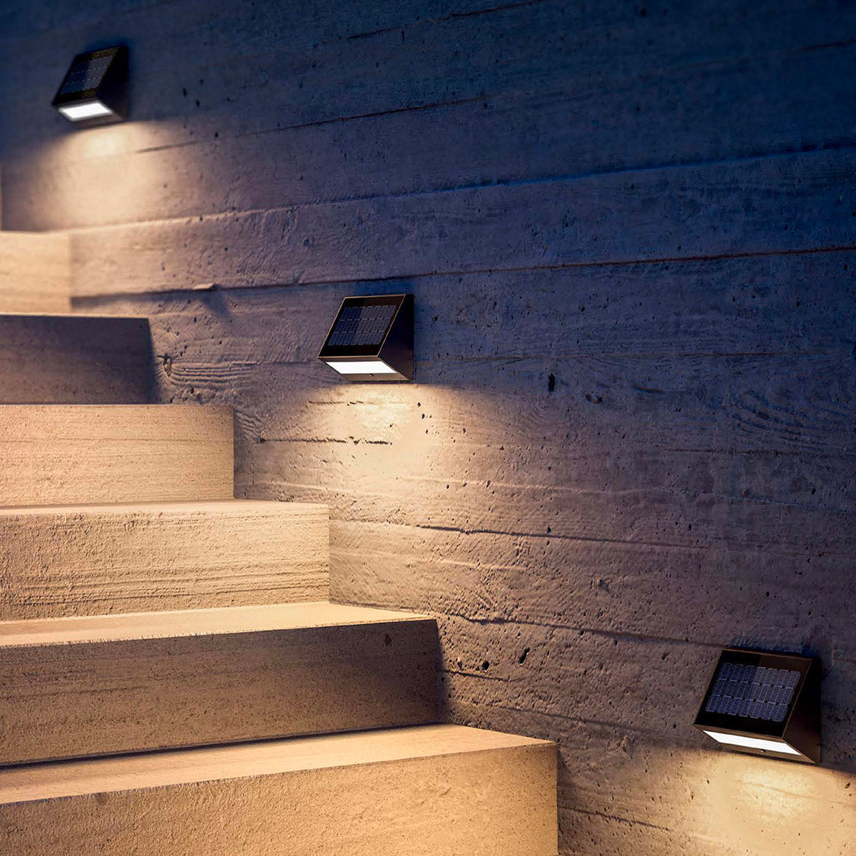 Applique murale solaire ECOSTEP aluminium LED blanc chaud H14cm