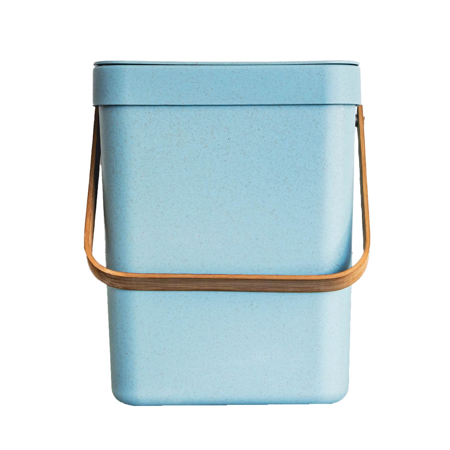 Poubelle de Table en Plastique recyclé 5L BODEN Bleu avec Poignée en Bambou