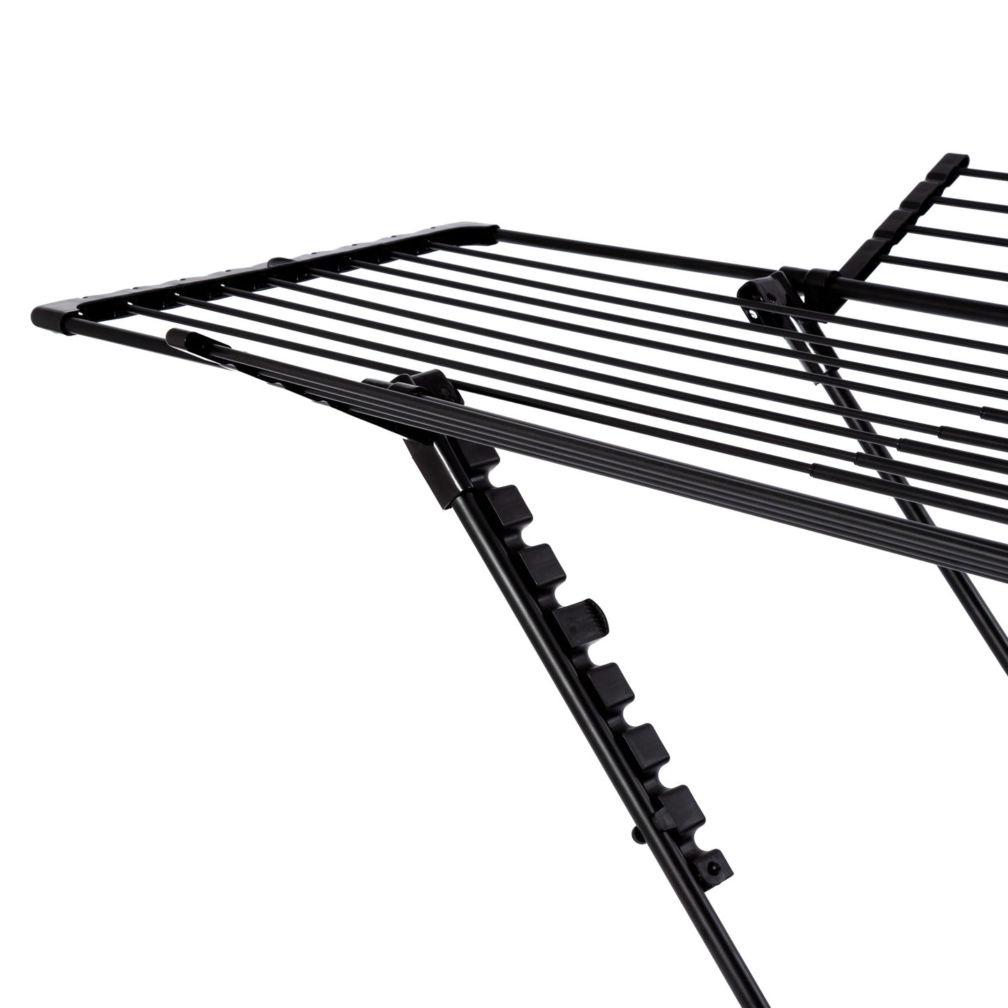 Etendoir à linge Séchoir à linge pliable avec ailes réglables extensibles 27M UMEA Couleur noir en acier inoxydable