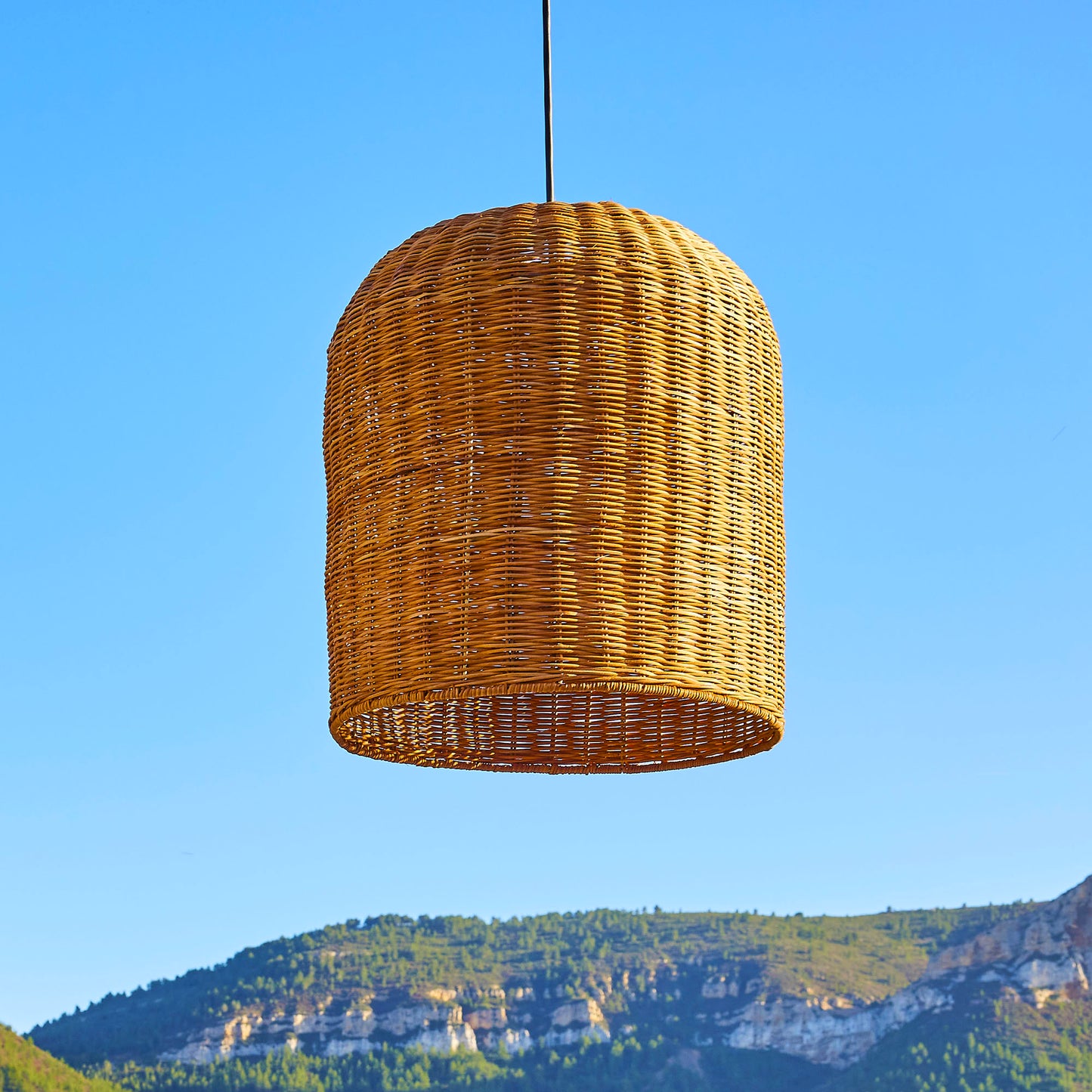 Abat jour naturel GIACOMO en rotin style bohème H45cm pour monture électrique E27
