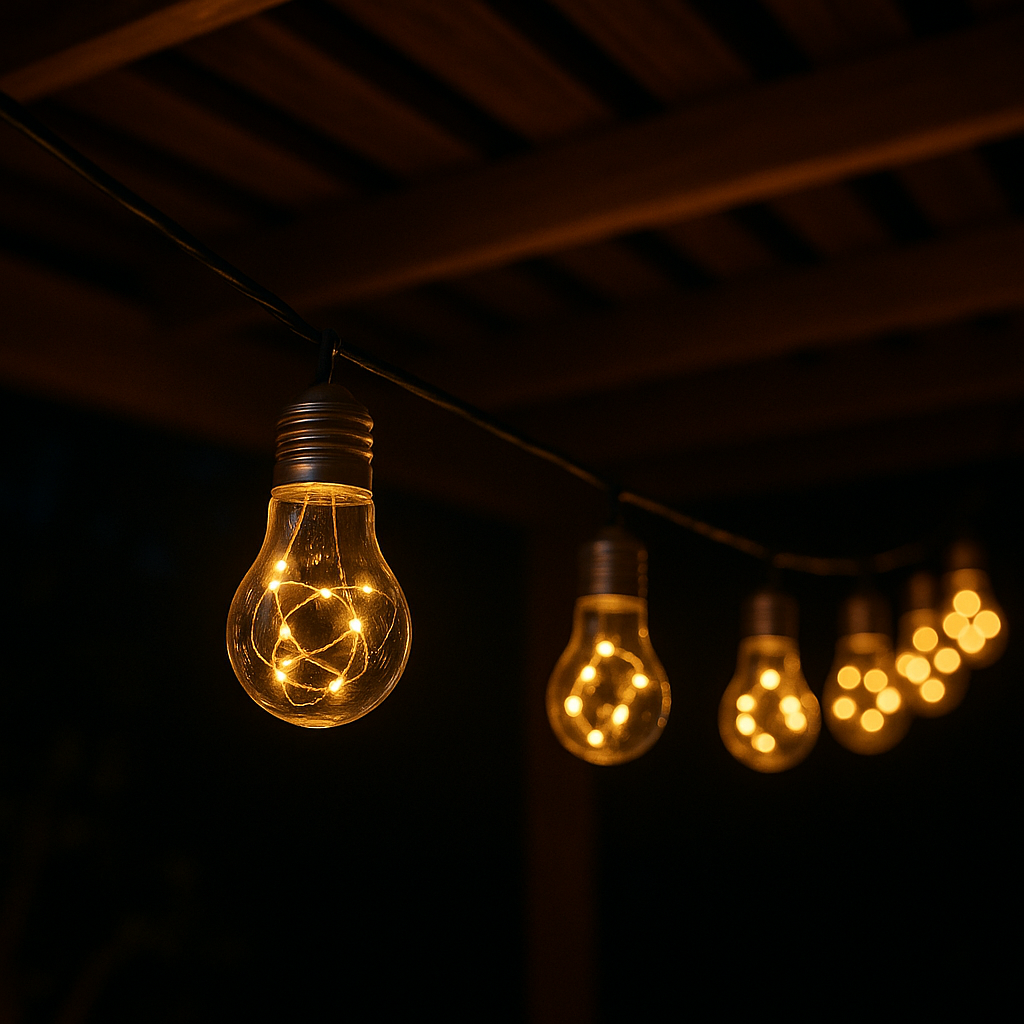 Guirlande lumineuse solaire 10 ampoules cuivre micro LED blanc chaud FANTASY STAR SOLAR 3.75m