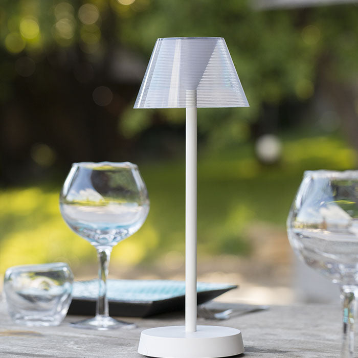 Lampe de table sans fil LED blanc chaud BEVERLY WHITE H34cm
