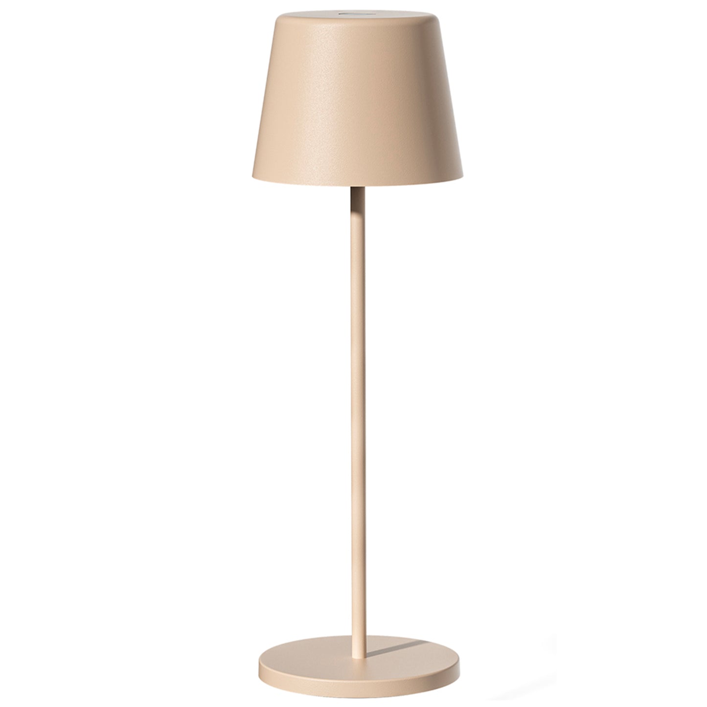 Lampe de table touch sans fil en aluminium beige LED KELLY SAND blanc dimmable H38cm