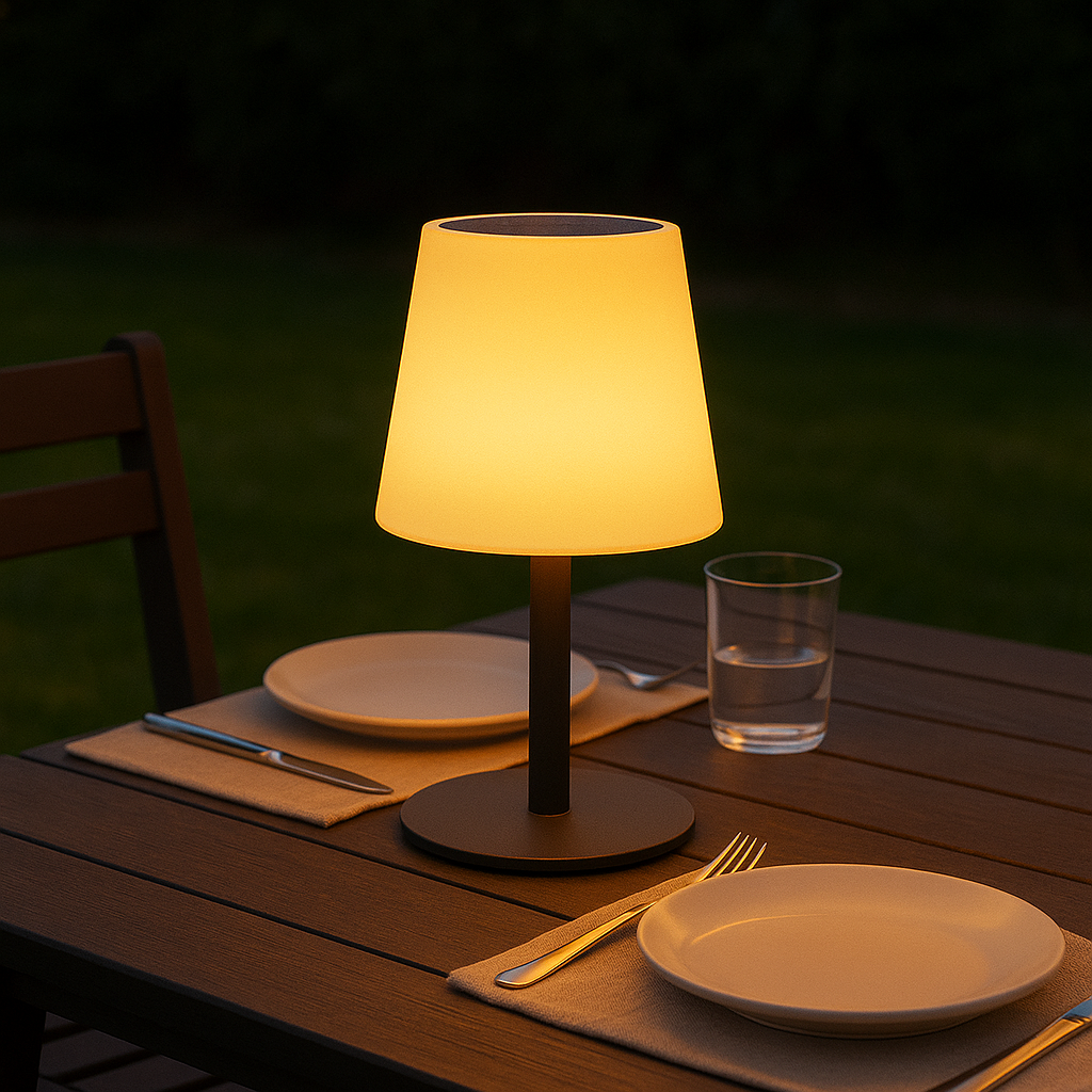 Lot de 2 Lampes de table solaire et rechargeable LED blanc chaud/blanc dimmable STANDY TINY SOLAR H25cm