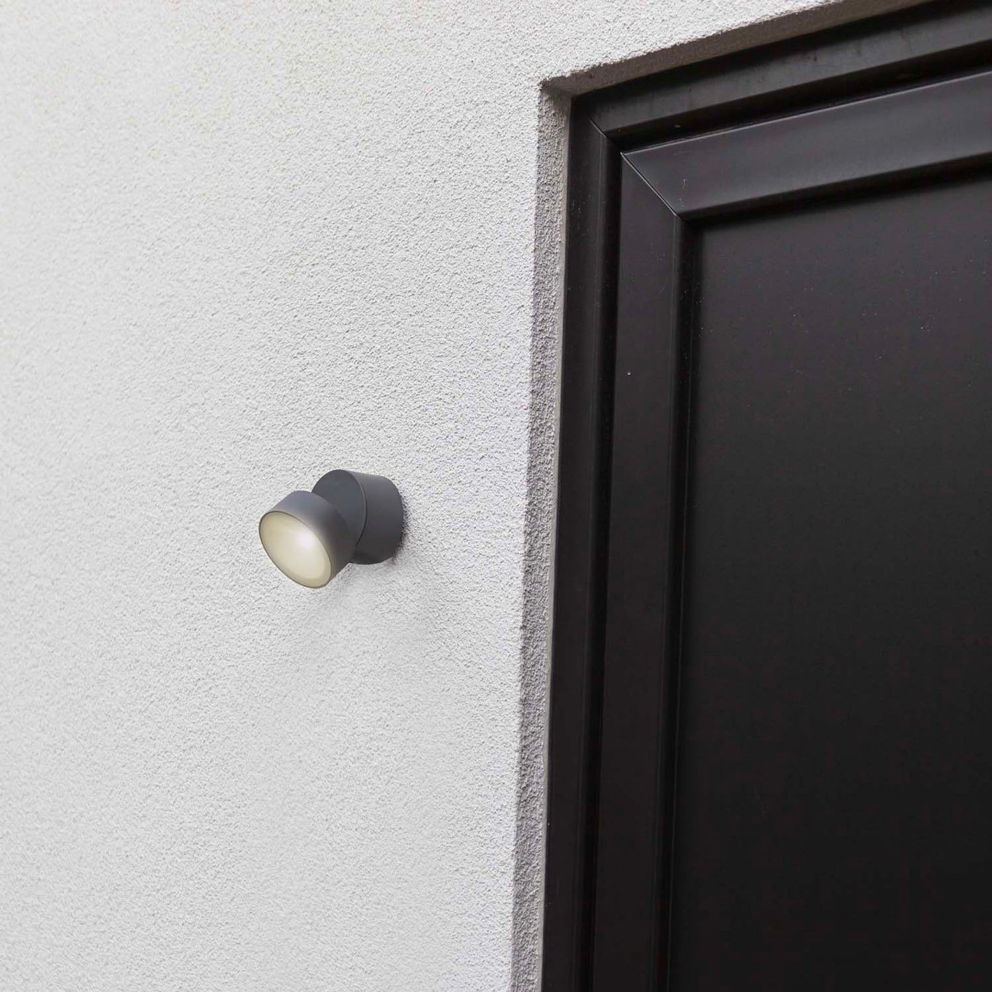 Applique murale d'extérieur sur secteur TRUMPET tête orientable aluminium gris LED blanc H11cm