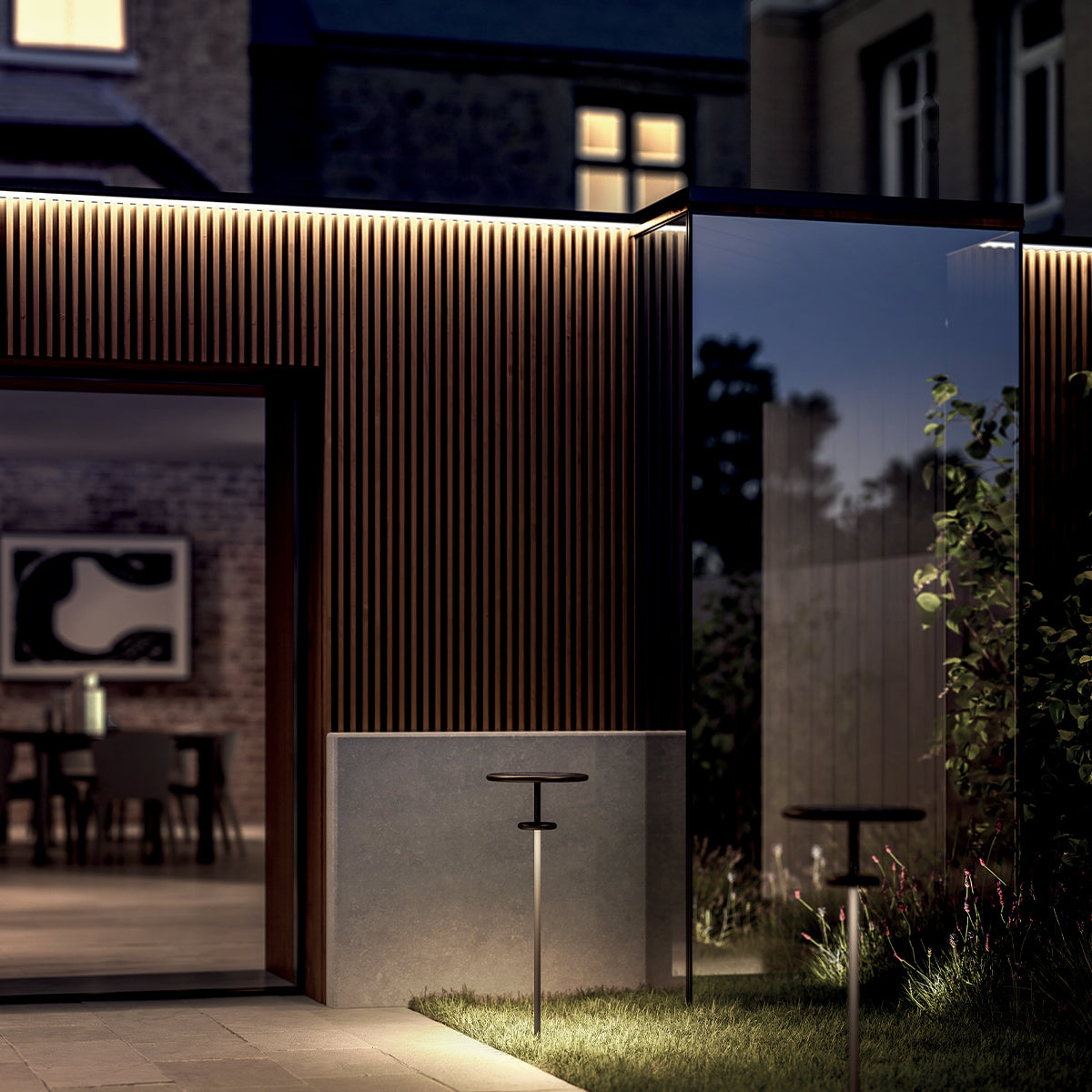 Balise solaire en aluminium noire pied extensible LED blanc chaud puissant PLANET B H 1m/1.2m/1.6m