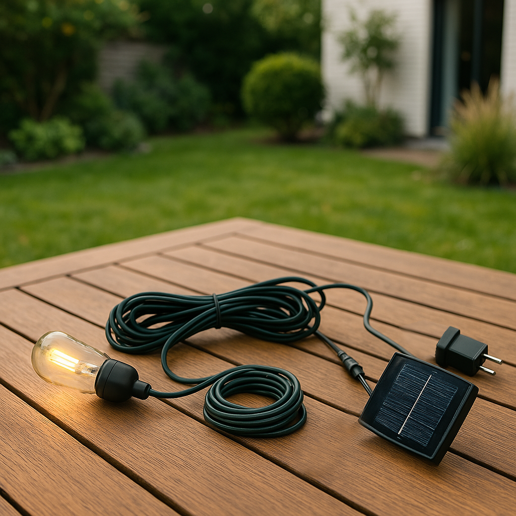 Câble solaire ENNA SOLAR LED intégrée longueur 5 mètres pour extérieur compatible avec nos abat-jour