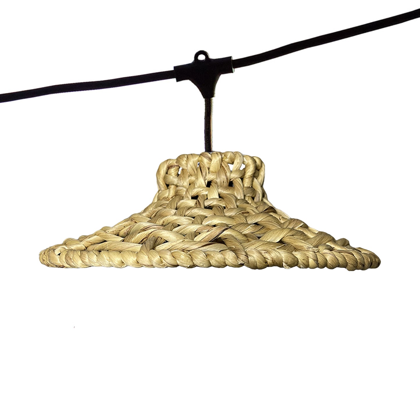Guirlande lumineuse raccordable d'extérieur avec abat-jour en jacinthe d'eau naturelle style bohème 7 ampoules à filament douille E27 LED blanc chaud MOOREA LIGHT CONNECTABLE 6m