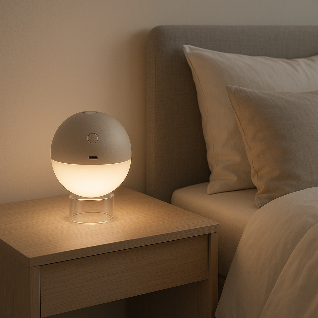 Lampe sans fil à poser ou à suspendre beige LED blanc chaud dimmable ALBEDO SAND ø12 cm