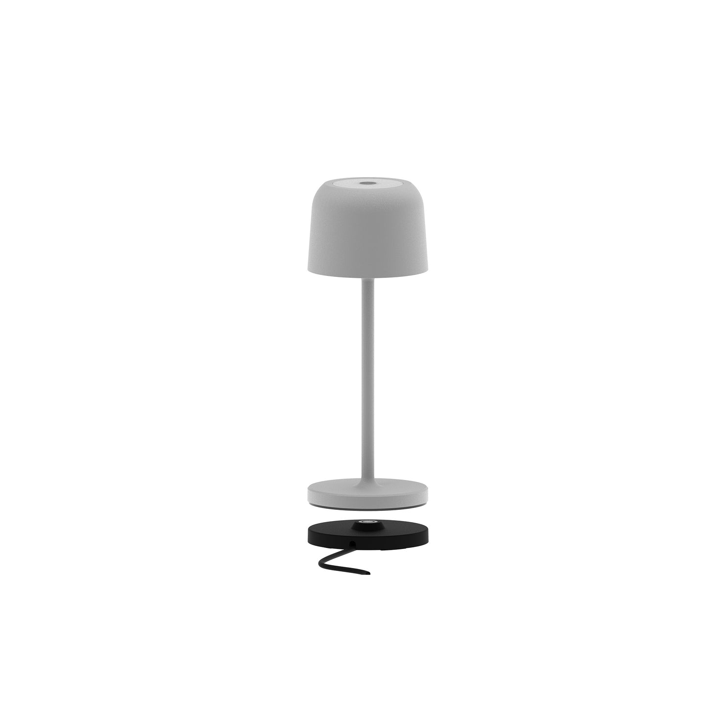 Lot de 6 Lampe de table sans fil LED blanc chaud dimmable SOPHIA GREY H20cm Gris avec plateau de chargement