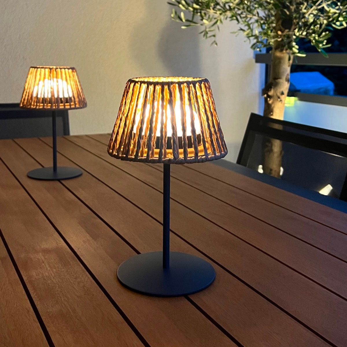 Lot de 2 minis lampes de table LED sans fil blanc dimmable TWINS RAFFY H23.5cm