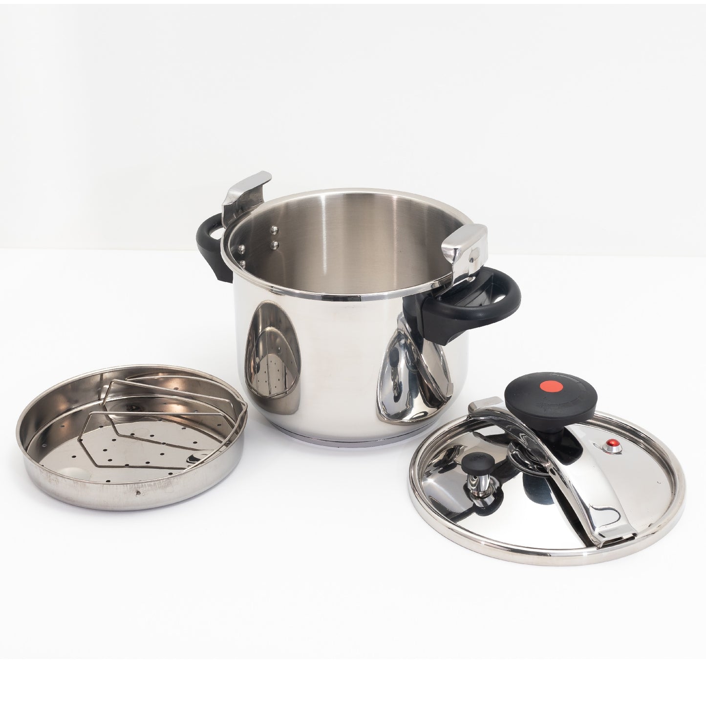 Autocuiseur cocotte minute à étrier Ø24cm 8L CLASSIQUE en acier Inox avec panier cuisson - REDDECO.com