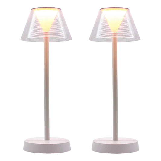 Lot de 2 lampes de table sans fil LED blanc chaud BEVERLY WHITE H34cm