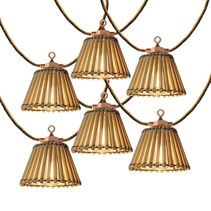 Guirlande lumineuse solaire et sur secteur raccordable en corde 20 ampoules transparentes LED blanc chaud dimmable NATURA LIGHT HYBRID 13m