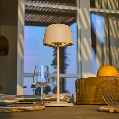 Lampe de table touch sans fil en aluminium beige LED SOPHIA CREAM blanc dimmable H28cm