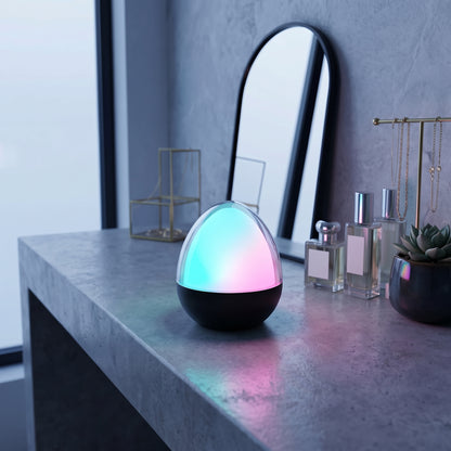 Lampe de table décoration LED blanc + RGB rechargeable OVIE H12cm