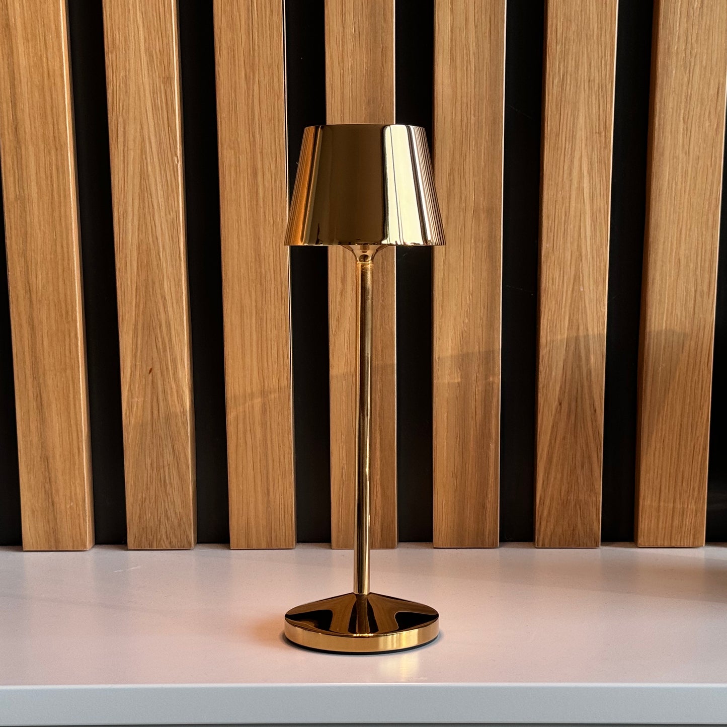 Lampe de table sans fil LED blanc chaud dimmable EMILY H25cm, Gold