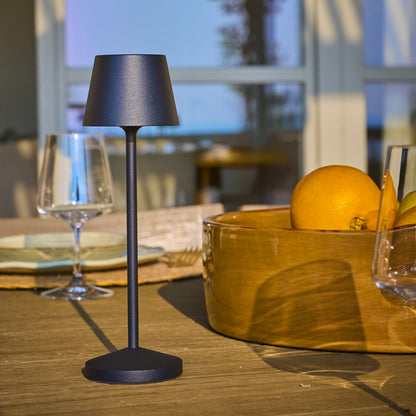 Lampe de table sans fil LED blanc chaud dimmable EMILY H25cm, Noir