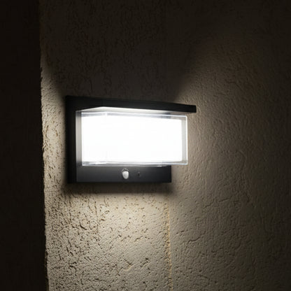 Applique murale solaire avec détecteur de mouvement ZEANY LED blanc froid H15cm