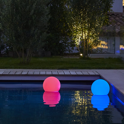 Boule lumineuse sans fil flottante LED multicolore dimmable BOBBY ∅30cm avec télécommande et socle à induction