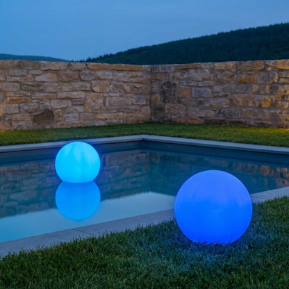 Lot de 2 Boules lumineuses solaire flottante à piquer ou à poser LED blanc/multicolore SOLSTY ∅30cm