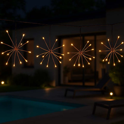 Guirlande solaire étincelante festive micro LED blanc chaud FIREWORKS STRING LIGHT 4.2m