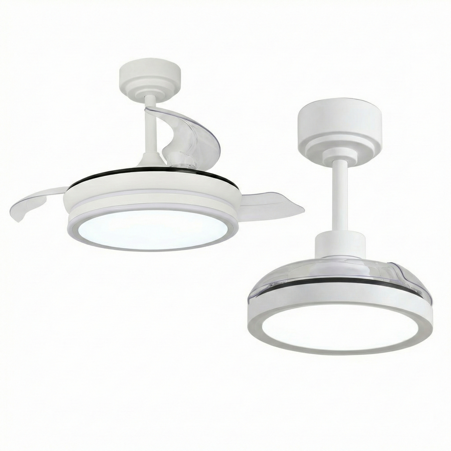 Ventilateur de Plafond BRYSEA 63cm avec Luminaire LED 20W Intégré Petit Ventilateur Silencieux 50dB pour Chambre Salon Cuisine Moteur DC 20W Basse Consommation Réversible Mode Été Hiver avec Télécommande Plafonnier Moderne 2100 Lumens Blanc