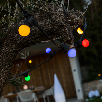 Guirlande lumineuse extérieur connectable 10 globes LED multicolore PARTY GUINGUETTE 5.70m 8 modes