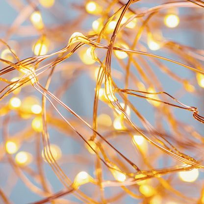 Lot de 2 guirlandes lumineuses solaires en cuivre 100 micro LED blanc chaud SKINNY SOLAR 11.90m 8 modes