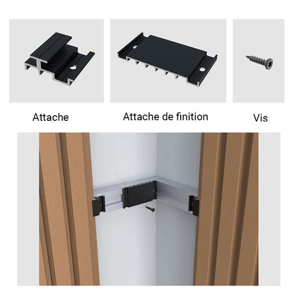 Lot de 8 lames de bardage bois composite 250x17x2.6cm couleur bois - 3,4 m2