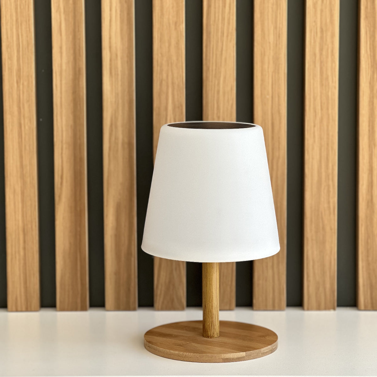 2 Lampe de table solaire STANDY MINI WOOD H25CM