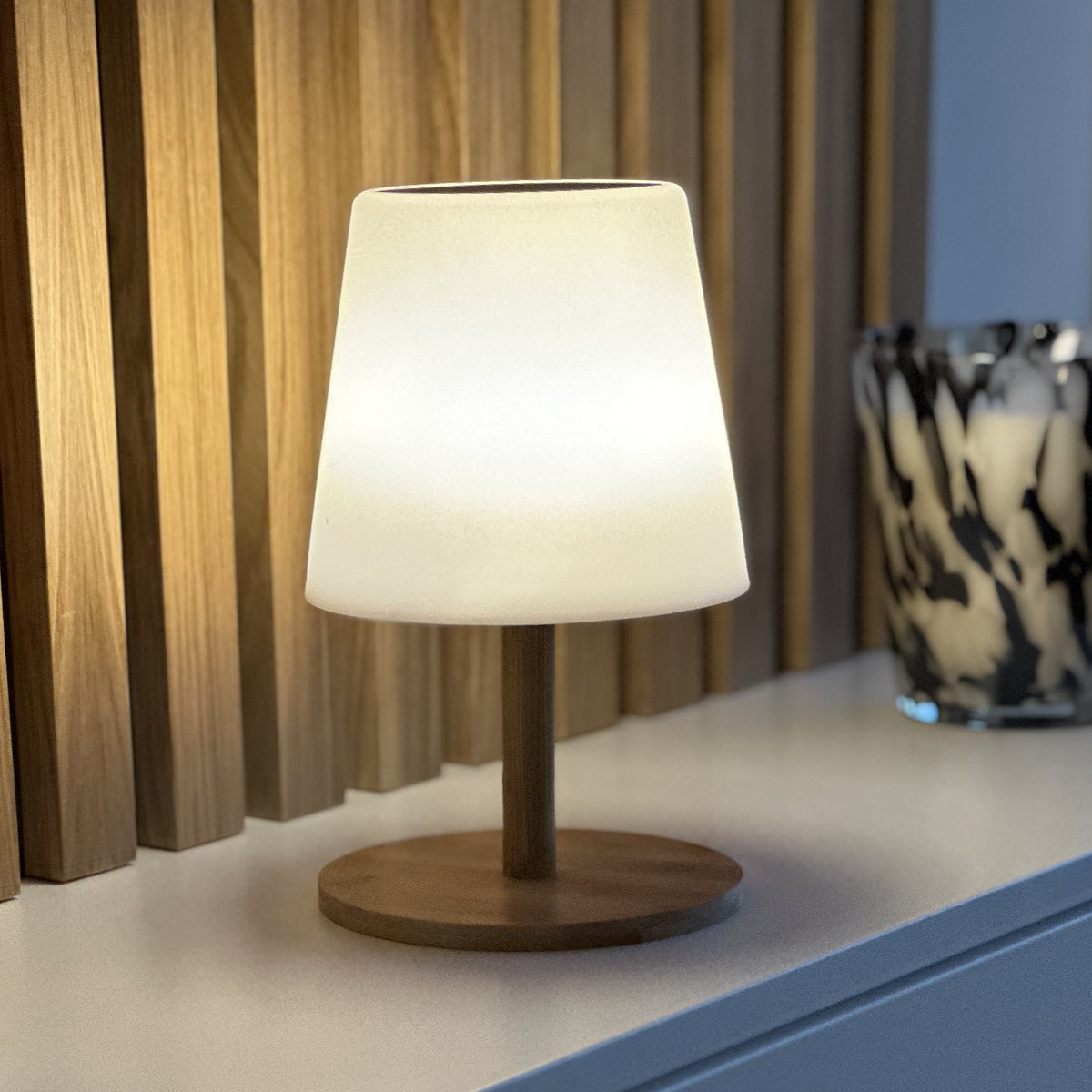 2 Lampe de table solaire STANDY MINI WOOD H25CM