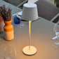 Lot de 6 lampes de table touch sans fil en aluminium KELLY WHITE LED blanc dimmable H38 cm avec plateau de chargement