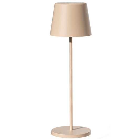 Lampe de table touch sans fil en aluminium beige LED KELLY SAND blanc dimmable H38cm