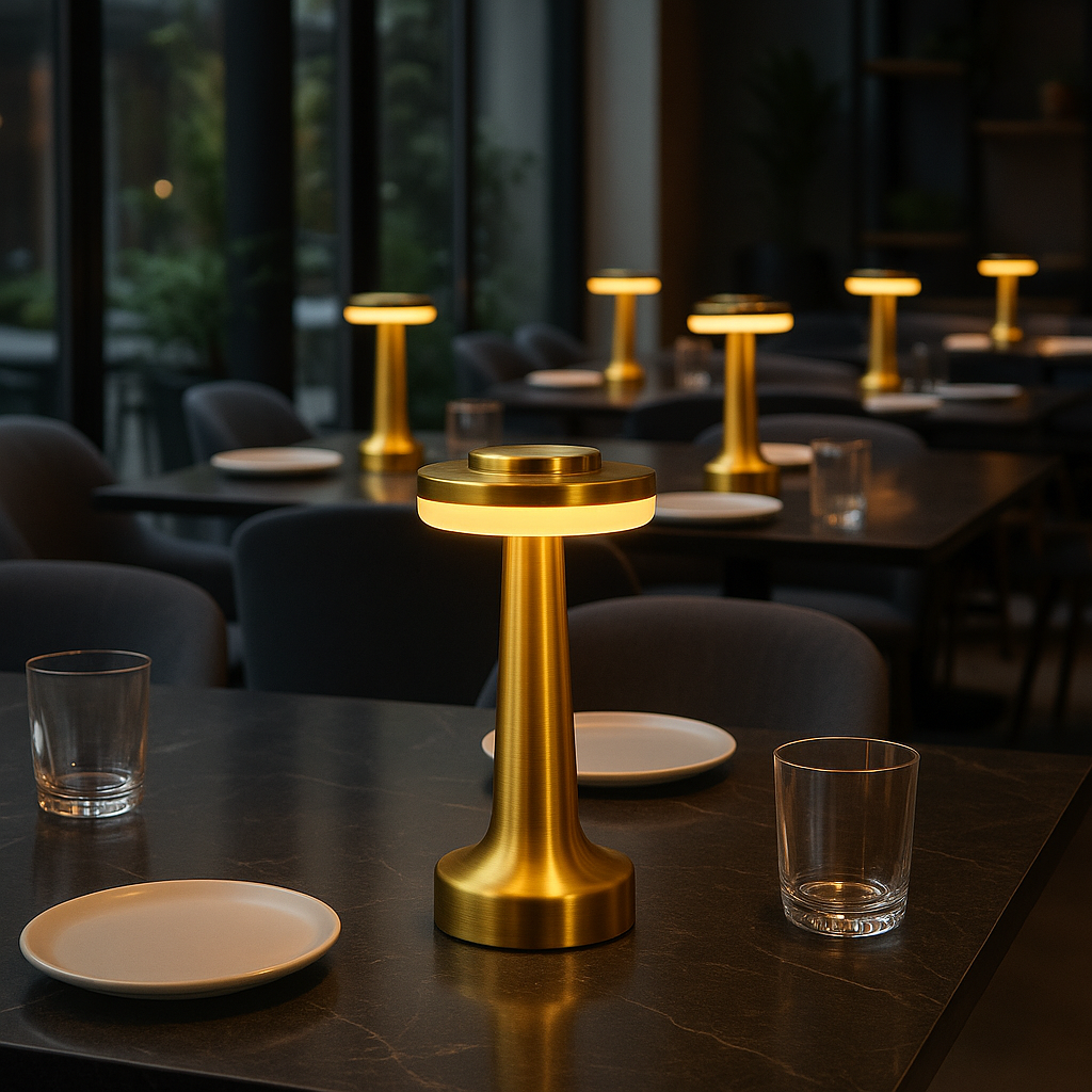 Lot de 2 lampes de table sans fil en métal Gold LED blanc chaud / froid 2x CHICGLOW H21cm