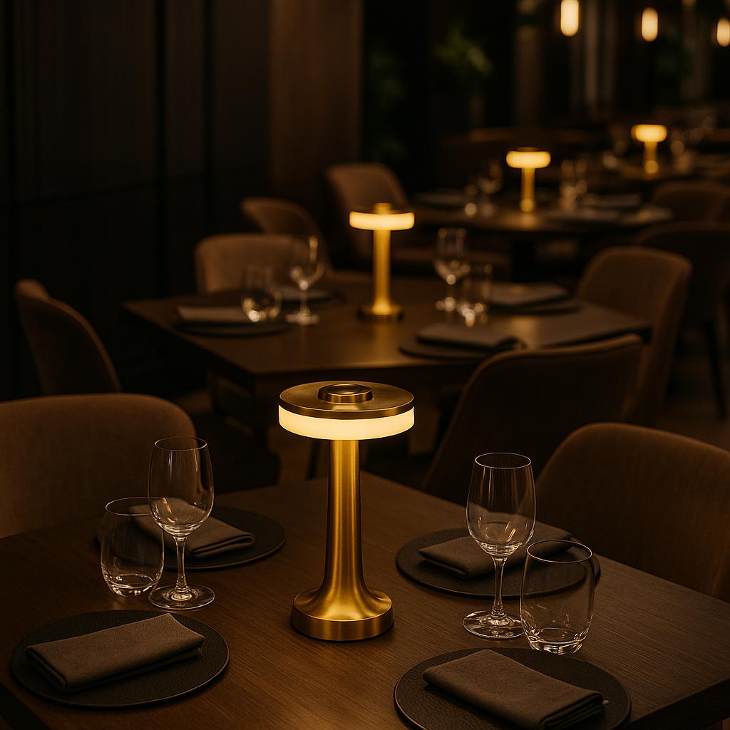 Lot de 2 lampes de table sans fil en métal Gold LED blanc chaud / froid 2x CHICGLOW H21cm