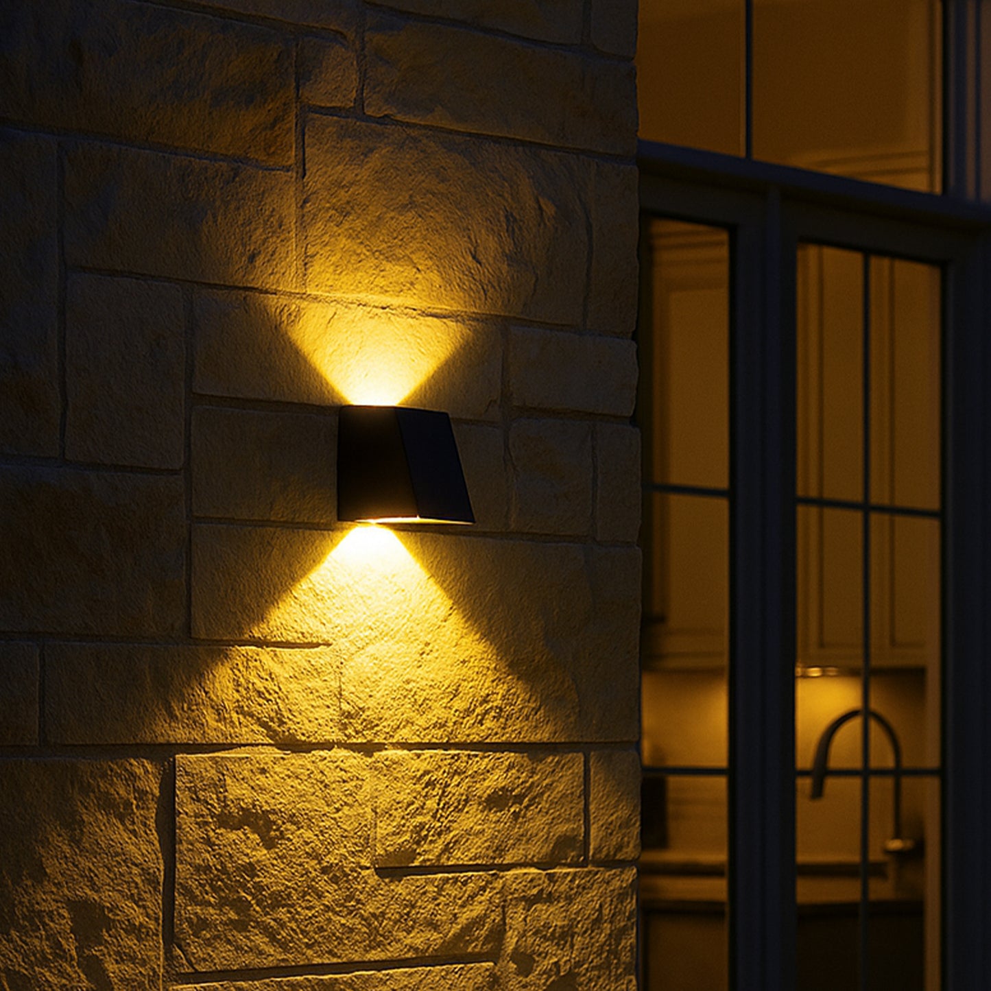 Lot de 2 appliques murales solaires LED blanc chaud 2X BRIO H11,5cm