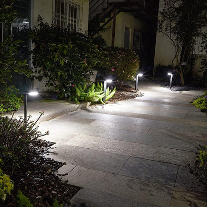 Lot de 4 balises solaires à planter LED blanc froid OSTRY H41cm Lumière Extérieur, Eclairage Solaire pour Jardin Chemin