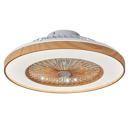 Ventilateur de Plafond WOODIA 48cm Design Bois avec Plafonnier LED 26W Puissant Petit Ventilateur Silencieux Chambre Salon Bureau Moteur DC 15W Basse Consommation Réversible Mode Hiver et Ete avec Télécommande Luminaire Intégré 2700 Lumens Noir et Bois