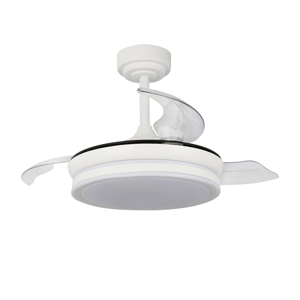 Ventilateur de Plafond BRYSEA 63cm avec Luminaire LED 20W Intégré Petit Ventilateur Silencieux 50dB pour Chambre Salon Cuisine Moteur DC 20W Basse Consommation Réversible Mode Été Hiver avec Télécommande Plafonnier Moderne 2100 Lumens Blanc