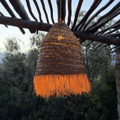 Abat jour naturel ANAFI en jonc de mer style bohème H47cm pour monture électrique E27