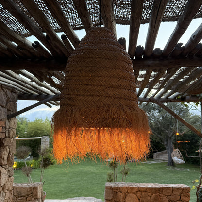 Abat jour naturel ANAFI en jonc de mer style bohème H47cm pour monture électrique E27