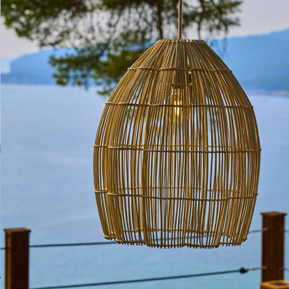 Abat jour naturel AVILA en rotin style bohème H60cm pour monture électrique E27