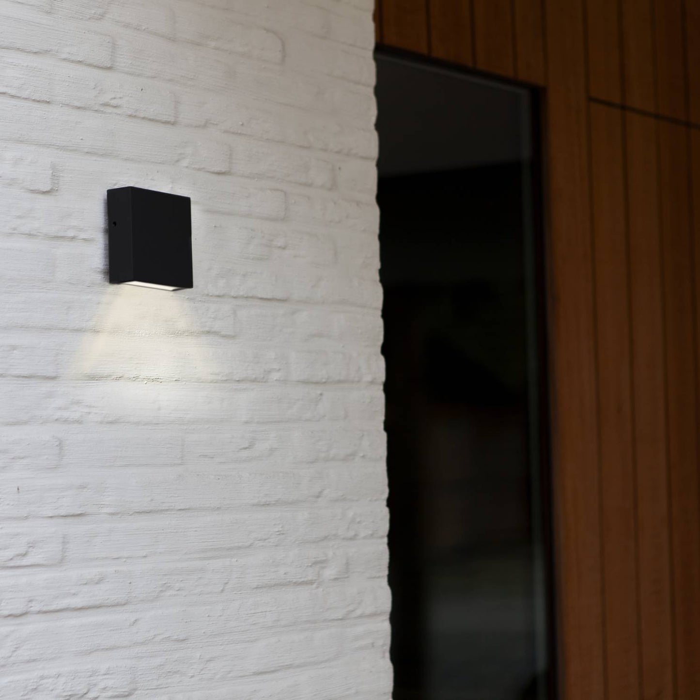 Applique murale d'extérieur sur secteur GEMINI XF BLACK  aluminium noir LED blanc chaud H11cm