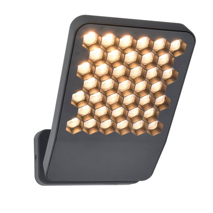Applique murale d'extérieur sur secteur ATLANTIS GREY aluminium LED blanc chaud H11m