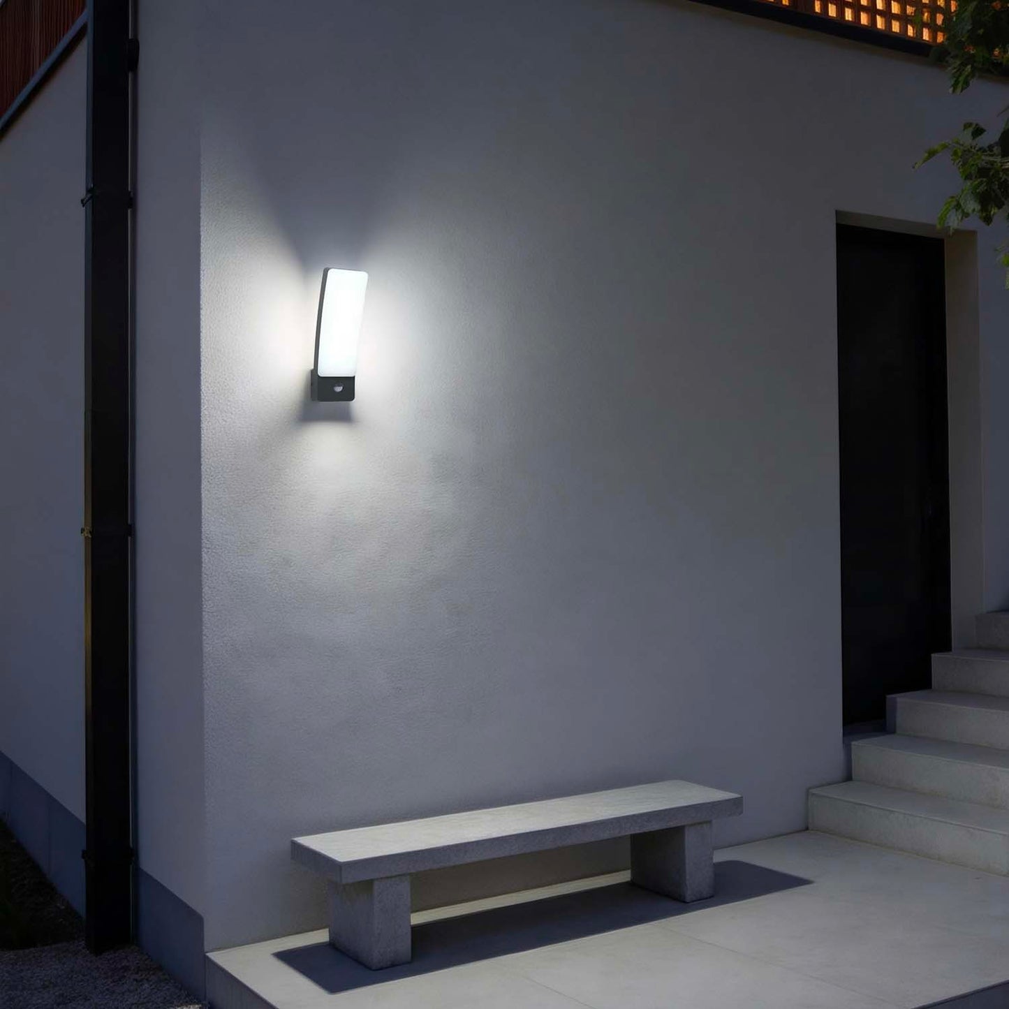 Applique murale d'extérieur sur secteur KIRA GREY aluminium LED blanc chaud H31m