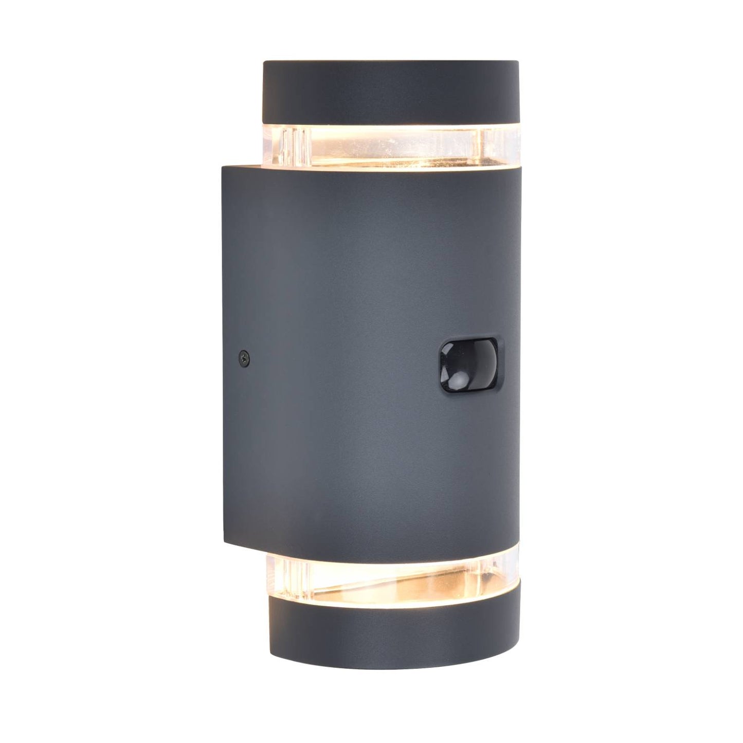 Applique murale d'extérieur sur secteur FOCUS SENSOR avec détecteur de mouvement aluminium gris éclairage culot GU10 bidirectionnelle H23,9cm