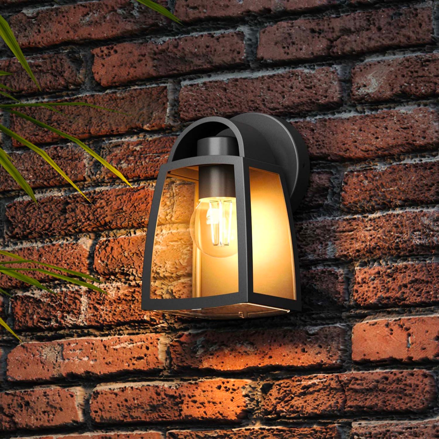 Applique murale d'extérieur sur secteur KELSEY aluminium noir culot E27 H20cm