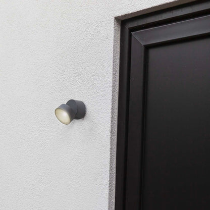 Applique murale d'extérieur sur secteur TRUMPET tête orientable aluminium gris LED blanc H11cm