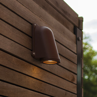 Applique murale d'extérieur sur secteur ANCOR aluminium corten culot GU10 H14,6cm